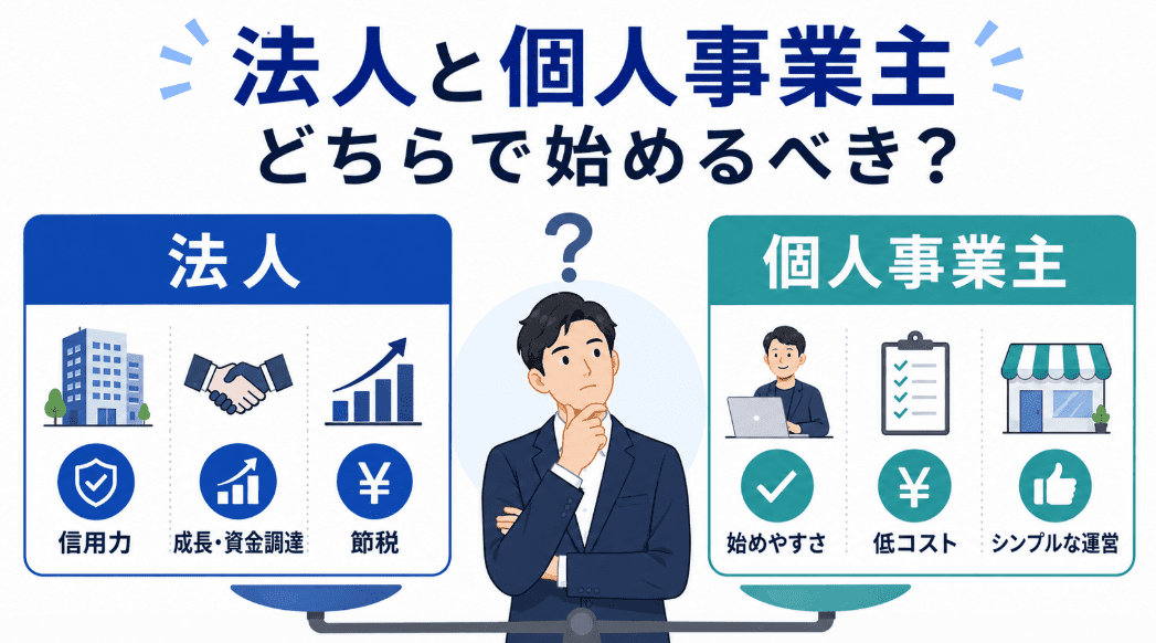 「法人と個人事業主のどっちがいいか」の判断基準の画像