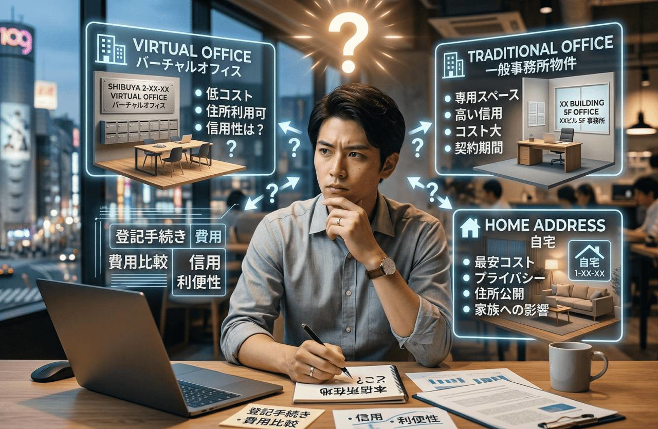 家賃が高い渋谷におけるバーチャルオフィス、自宅、事務所物件のメリットデメリット