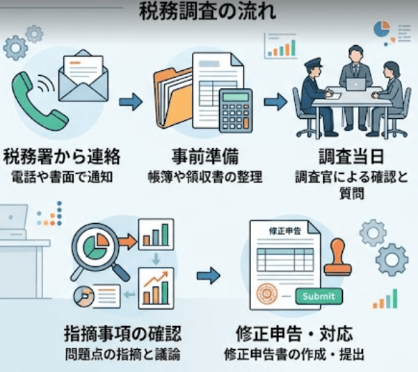 税務調査の流れの図